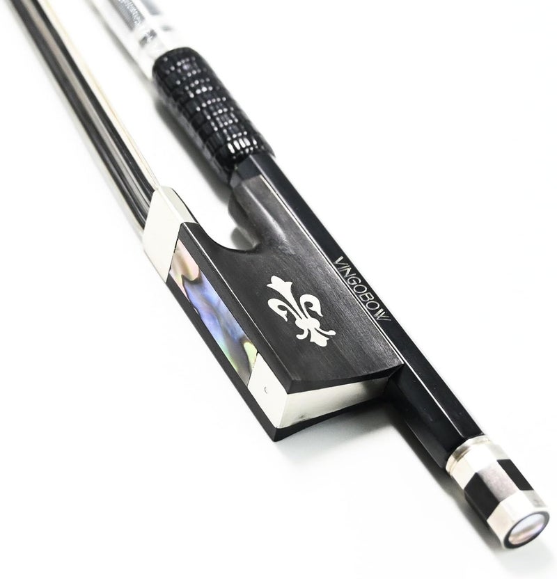 VINGOBOW New Model 4/4 Full Size Violin Bow Advanced Carbon fiber Bow with Black Hair and White Hair Mixed Unique Design - Image 1