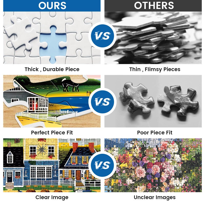 VOLUVOLU 500 قطعة لغز للبالغين، لغز الخريف، لغز الخريف للبالغين، لعبة تحدي لتزيين المنزل هدية عيد ميلاد لعبة للبالغين والأطفال وكبار السن 20.5×15 بوصة - Image 3