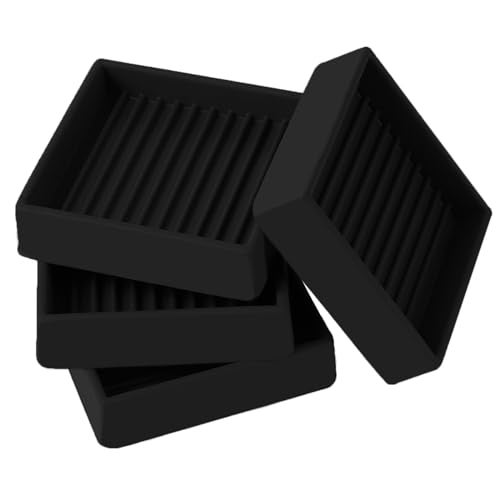 2x2 Square Rubber Furniture Caster Cups AntiSliding Furniture Pads Bed Stopper Floor Protectors with Grip  Protect Any Flooring