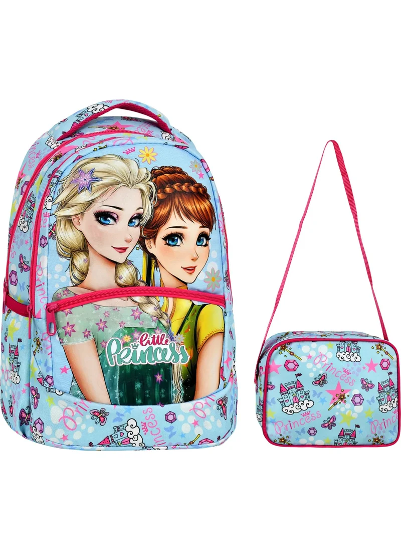 Çantaland Primary School Frozen Patterned Girls Primary School Bag + Lunch Box