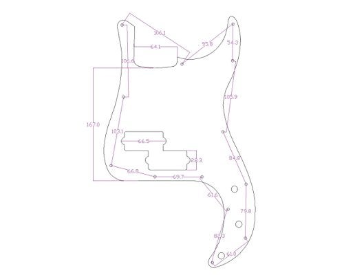 KAISH 13 Hole P Bass Style Pickguard PB Scratch Plate Bass Pickguard for Precision P Bass made in USA/Mexico Aged White 3 Ply - Image 2