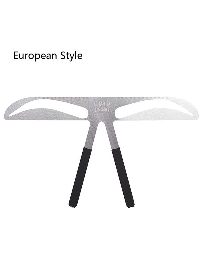 Eyebrow Patterns DIY Stencil, Stainess Steel Eyebrow Ruler Measurement Tattoo Microblading Permanent Makeup Gold Ratio Positioning Tool (European Style Eyebrow)