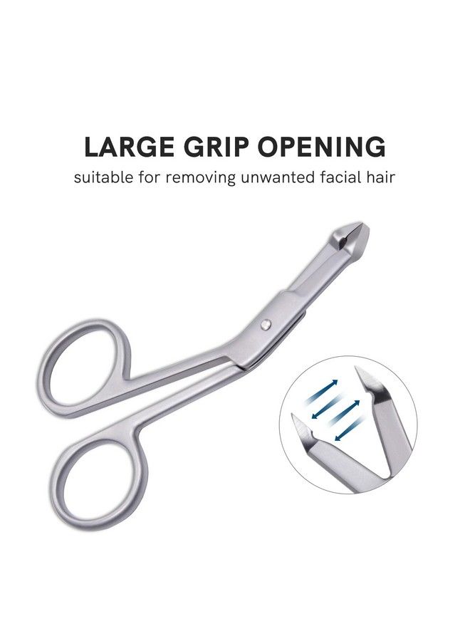 Cut it Stainless Steel Eyebrow Scissors Handle Shaped Eyebrow Tweezers Straight Flat Tip Tweezers Hair Plucker For Trimming And Shaping Face Care Tools For Women - Image 4