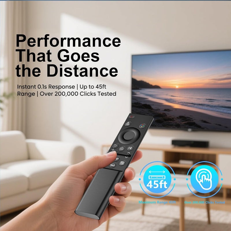 Liokoc Durability boosted processed material Replacement for Samsung Smart TV Remote Control, Universal Compatible with All Samsung TVs, BN59-01388A for CU7000/DU7200, for 2015-2026 All Crystal UHD, Frame, QLED, OLED, Neo QLED Smart TVs Transparent body - Image 4