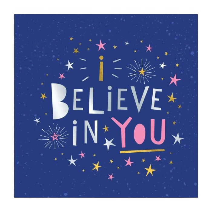 DottyBlack I Believe In You Greeting Card | Inspirational Blank Card with Envelope | Encouragement & Support Card for Motivation, Friendship, Success, Good Luck & Personal Messages - Image 1