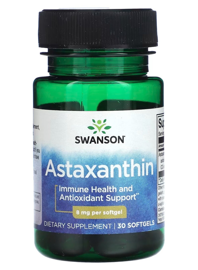 سوانسون، أستازانتين، 8 ملغ، 30 كبسولة هلامية