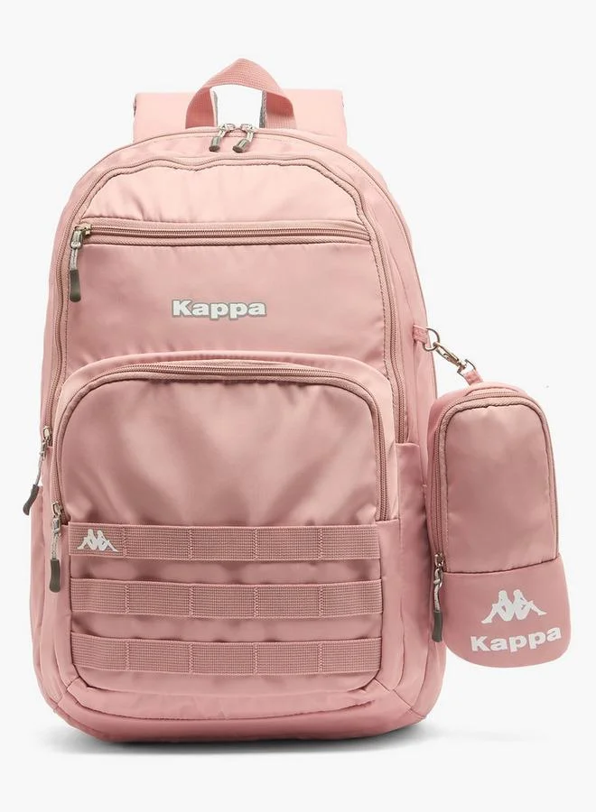 كابا Logo Print 2-Piece School Backpack Set For Kids 13 Years+ With Detachable Pouch - 19 Inches