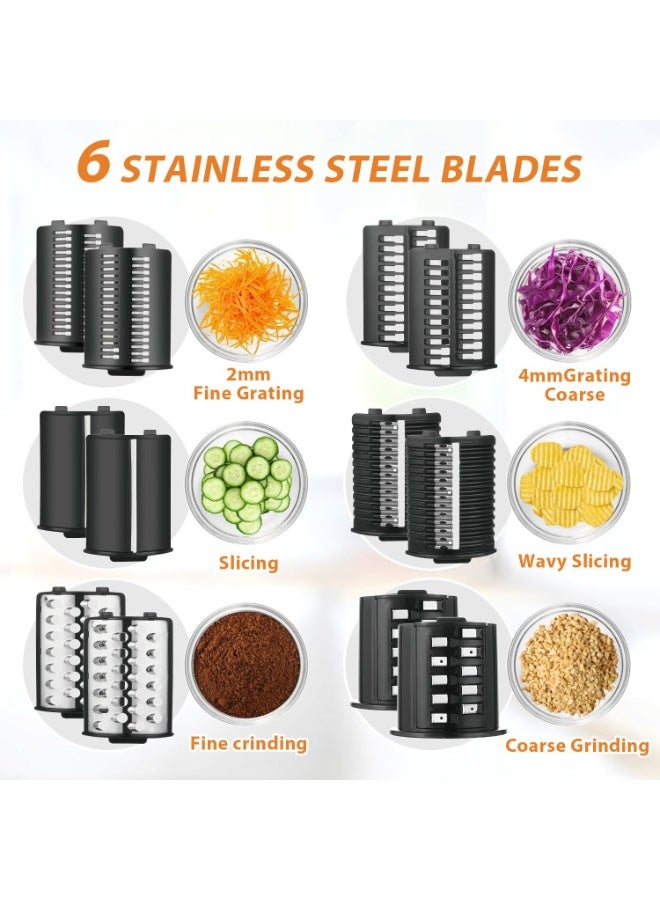 Sonifer 6-in-1  Electric Vegetable Slicer & Dicer Multifunction Food Processor 500W 6 Detachable Stainless Steel Blades for SlicingShredding & Dicing  Automatic Salad Maker & Chopper - Image 5