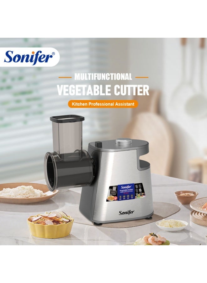 Sonifer 6-in-1  Electric Vegetable Slicer & Dicer Multifunction Food Processor 500W 6 Detachable Stainless Steel Blades for SlicingShredding & Dicing  Automatic Salad Maker & Chopper - Image 2