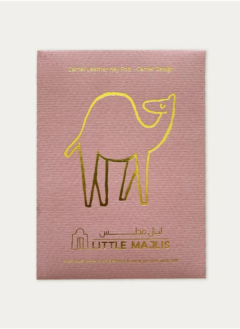 Little Majlis Camel leather key fob, camel