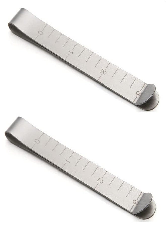 2pcs Stainless Steel Hemming Clips 3 Inches Measurement Ruler Sewing Clips Set Quilting Supplies