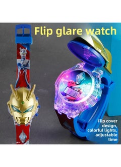 Gold Sailor Galaxy Ultraman Luminous Watch Flash Children's Watch Toy Watch Ultraman Watch For Men And Women-Color:Golden Sailor Convex Man ]-Specifications:opp Bag