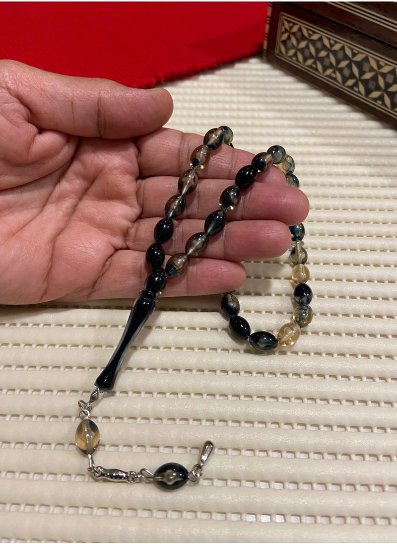just naturals - Small Faturan Bakelite Prayer Beads For Men 33 Beads Size 8mm x 10.5mm - Image 1