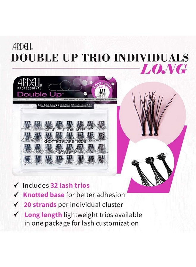 Ardell False Eyelashes Double Trio Individuals Long Black 4 Pack - Image 4