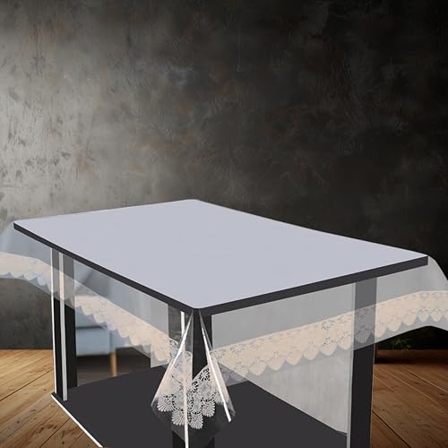 Homerz Premium Center Transparent Table Cover, Thick Cover, Designer Border (Evergreen Beige, 40x60 inch- Center Table) - Image 3