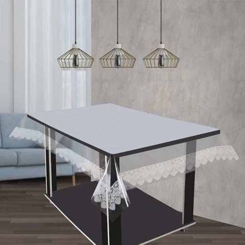 Homerz Premium Center Transparent Table Cover, Thick Cover, Designer Border (Evergreen Beige, 40x60 inch- Center Table) - Image 5