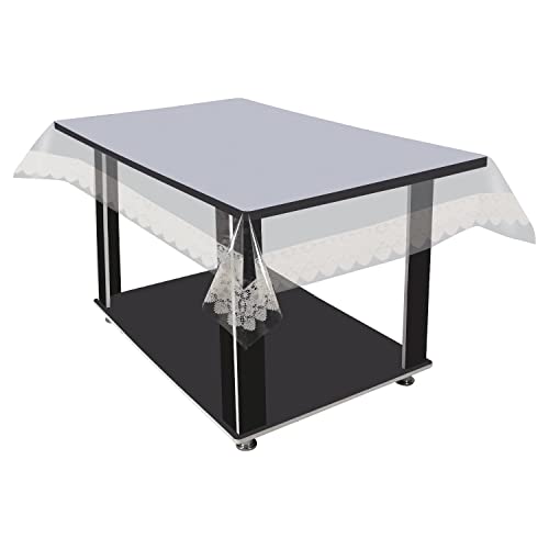 Homerz Premium Center Transparent Table Cover, Thick Cover, Designer Border (Evergreen Beige, 40x60 inch- Center Table) - Image 4