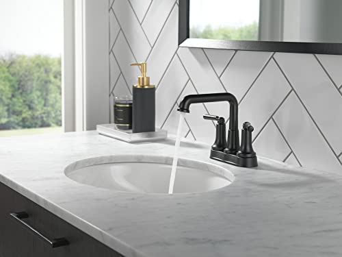 Delta 2536MPUDST Saylor 12 GPM Centerset Bathroom Faucet with PopUp Drain Assembly and Diamond Seal Valve Technology Matte Black - Image 3