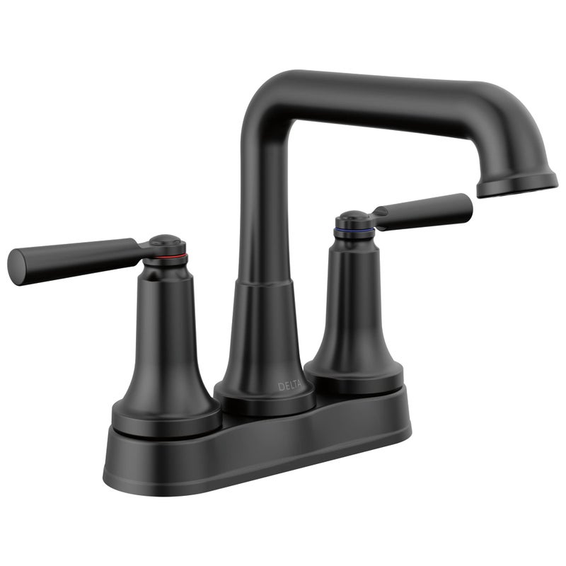Delta 2536MPUDST Saylor 12 GPM Centerset Bathroom Faucet with PopUp Drain Assembly and Diamond Seal Valve Technology Matte Black - Image 2