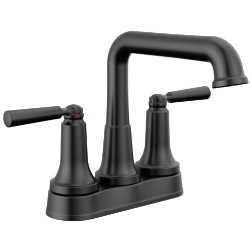 Delta 2536MPUDST Saylor 12 GPM Centerset Bathroom Faucet with PopUp Drain Assembly and Diamond Seal Valve Technology Matte Black - Image 1