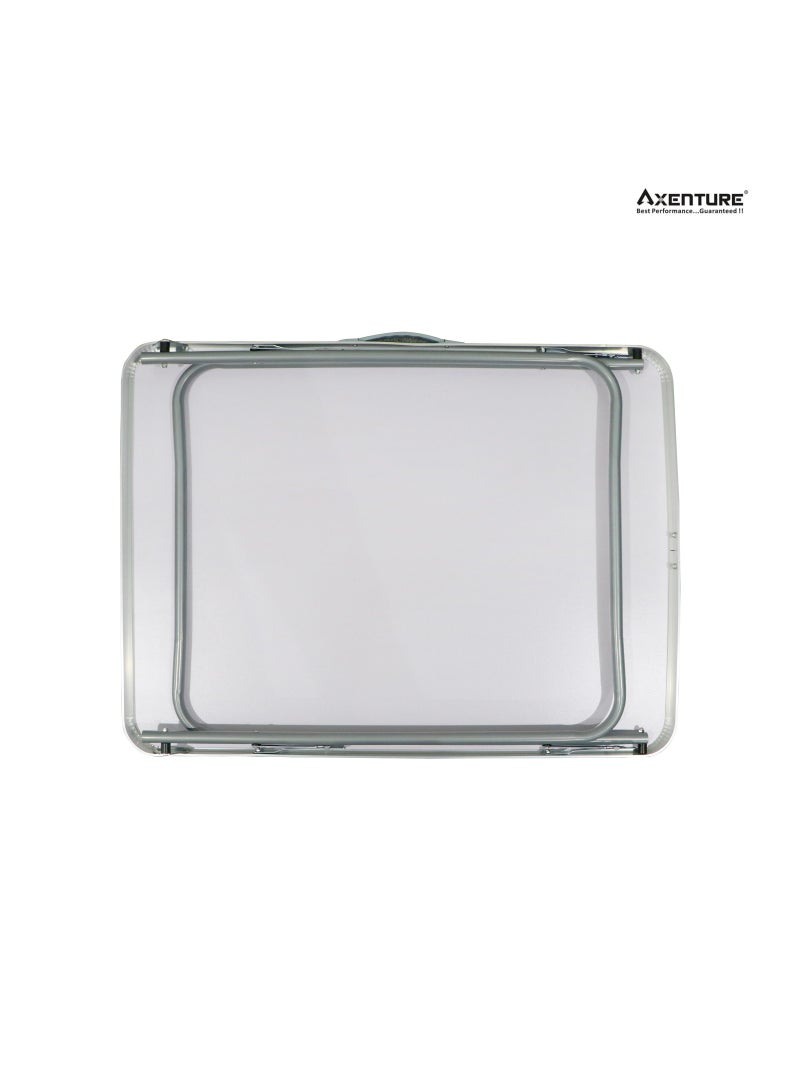 أكسنتشر طاولة تخييم قابلة للطي ، محمولة وسهلة الحمل | قمة خشبية بإطار من سبائك الصلب وحامل للتخييم وخارج المنزل (80 × 60 سم ارتفاع 70 سم) - Image 5