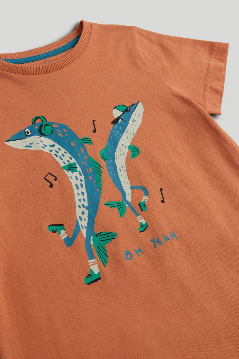 mothercare Orange Fish T-Shirt