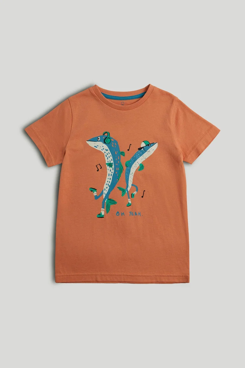mothercare Orange Fish T-Shirt