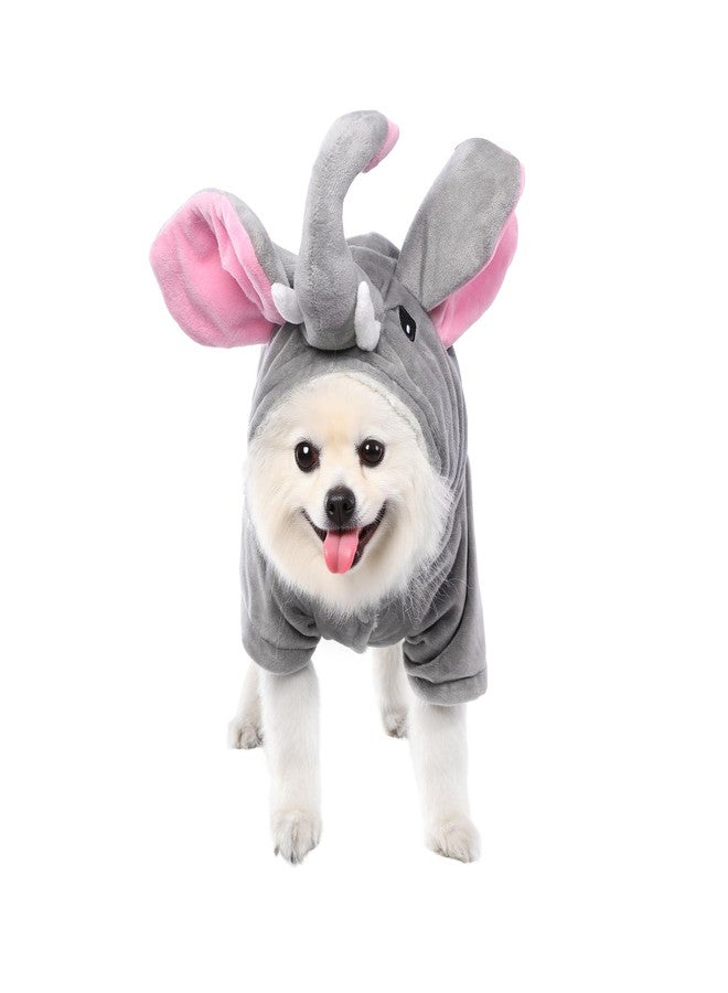 موغوكو أزياء تنكرية للكلاب والقطط والفيلة من موغوكو، فستان تنكري للهالوين للحيوانات الأليفة، زي تنكري رائع على شكل فيل، ملابس لطيفة ودافئة للكلاب (مقاس كبير) - Image 1