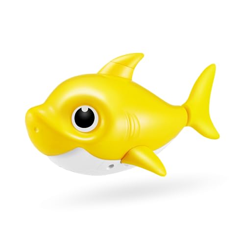 Robo Alive Junior Baby Shark New Silicon Fins Version Singing and Swimming Baby Shark (Yellow) by ZURU - Image 1