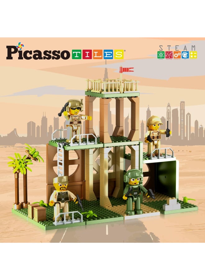 PicassoTiles Picasso Magnetic Tiles Combat Force 4 Military Figures 186-pieces - Image 3
