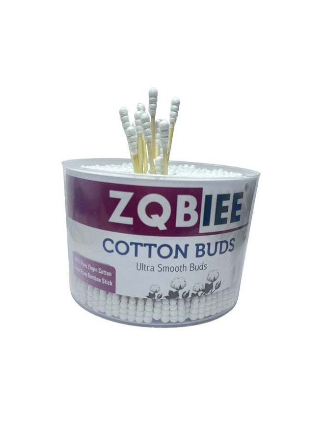 ZQBIEE ZQBIEE 500pcs Double Head Cotton Ear & Nose Cleaning Health Care Tools Disposable Bamboo Sticks Soft Beauty Makeup Twisted White Cotton Buds (Pack of 1) - Image 1