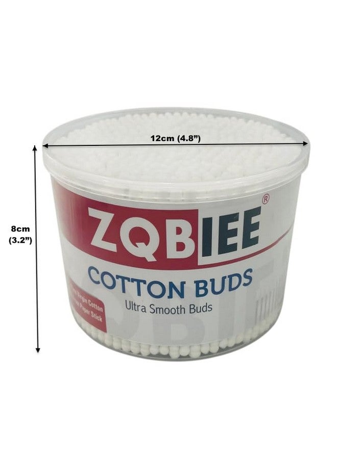 ZQBIEE ZQBIEE 500pcs Double Head Cotton Ear & Nose Cleaning Health Care Tools Disposable Bamboo Sticks Soft Beauty Makeup Twisted White Cotton Buds (Pack of 1) - Image 2