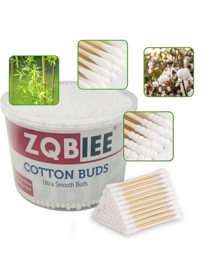 ZQBIEE ZQBIEE 500pcs Double Head Cotton Ear & Nose Cleaning Health Care Tools Disposable Bamboo Sticks Soft Beauty Makeup Twisted White Cotton Buds (Pack of 1) - Image 5