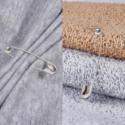 VAMA Fashions Metal Ball Safety Pin Set Draping Saree Pallu Pleats Holding Hijab Locking Clothing Sewing Crafting Multipurpose Pins for Women (5cm - Big Size Saree Safety Pins for Pleats) - Image 4