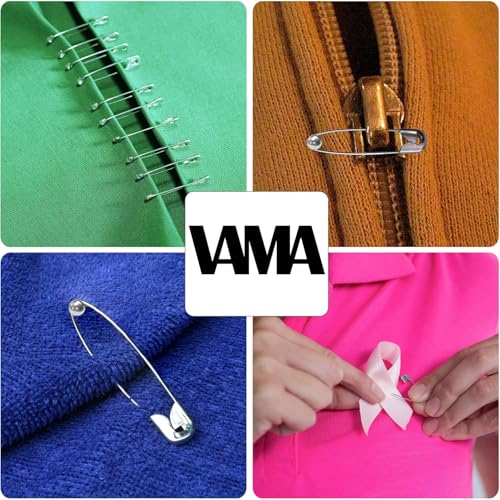 VAMA Fashions Metal Ball Safety Pin Set Draping Saree Pallu Pleats Holding Hijab Locking Clothing Sewing Crafting Multipurpose Pins for Women (5cm - Big Size Saree Safety Pins for Pleats) - Image 2