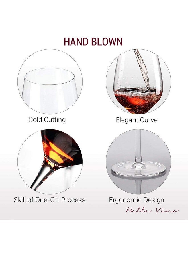 Ash & Roh® - Glasses Crystal Premium Crystal Wine Glasses Long Stem,Perfect for Red or White,Daily Use - 250 ML (4) - Image 4