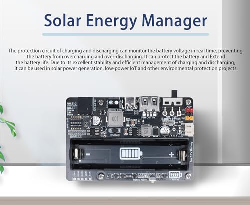 XICOOLEE Solar Energy/Power Manager Module, Solar Power for 5V-24V Solar Panel, Supports Solar Panel or USB Port Ba-ttery Charging - Image 4
