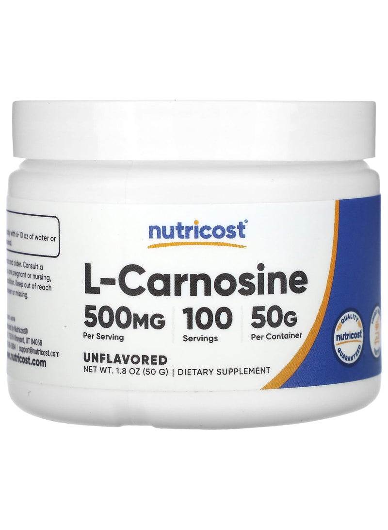 Nutricost L-Carnosine, Unflavored, 1.8 oz (50 g)