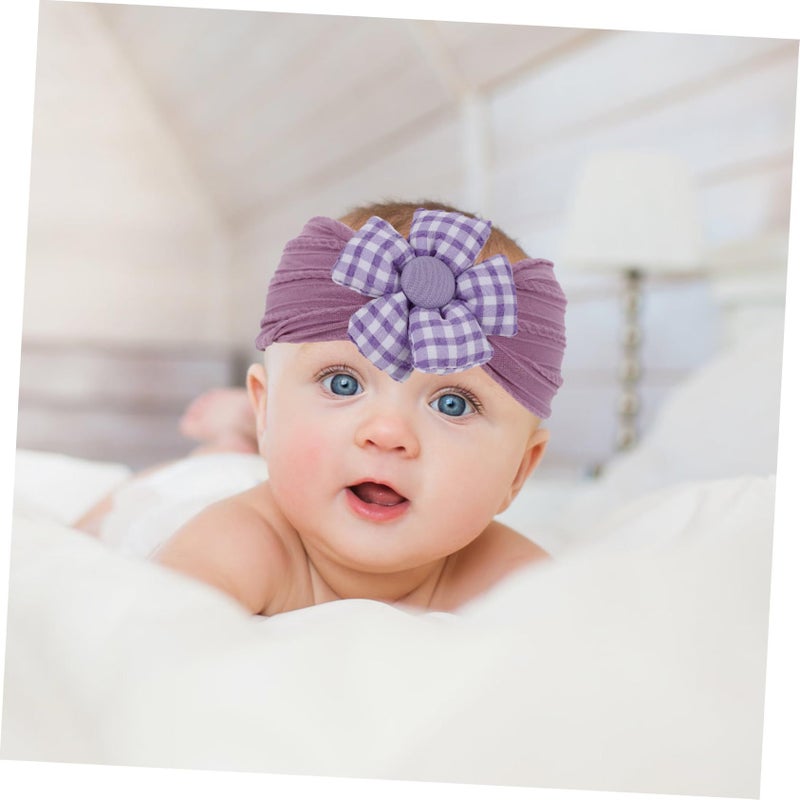 Baby Elastic Cotton Flower Headbands For Newborns Toddlers Birthday Daily - Image 5