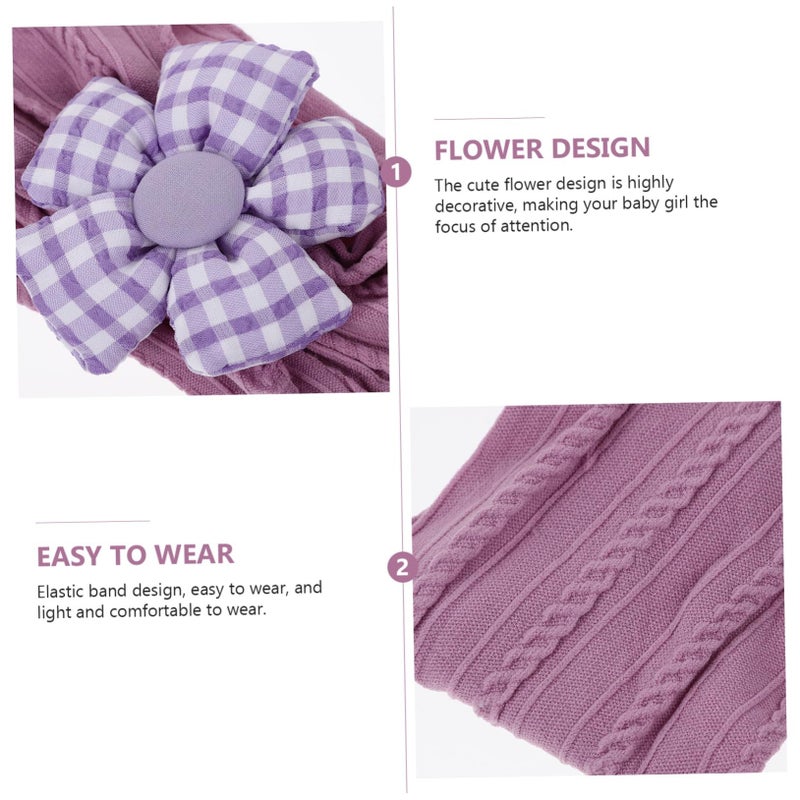 Baby Elastic Cotton Flower Headbands For Newborns Toddlers Birthday Daily - Image 4