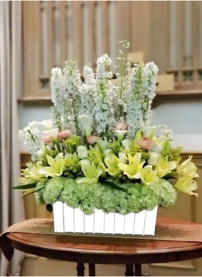 Serene Spaces Living - Low Gatsby Mirror Strip Vase Great Gatsby Inspired Luxe Glass Vase With Bevel Edged Mirror Strips Use For Home Décor Event Centerpieces And Much More 12” L X 4” W X 4” H - Image 1