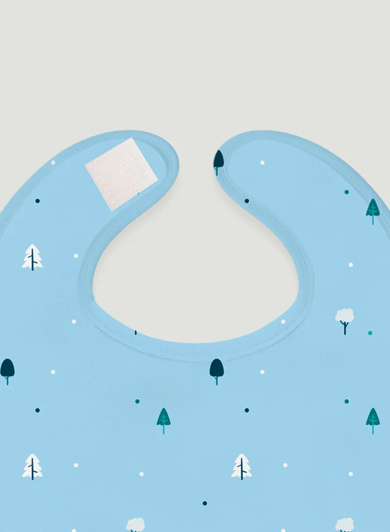 LUAY Unisex 100% Bamboo based Ultra-Soft fabric Bibs witrh Digital Print_Powder Blue