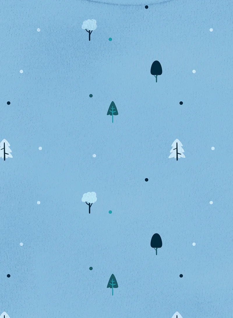 LUAY Unisex 100% Bamboo based Ultra-Soft fabric Bibs witrh Digital Print_Powder Blue