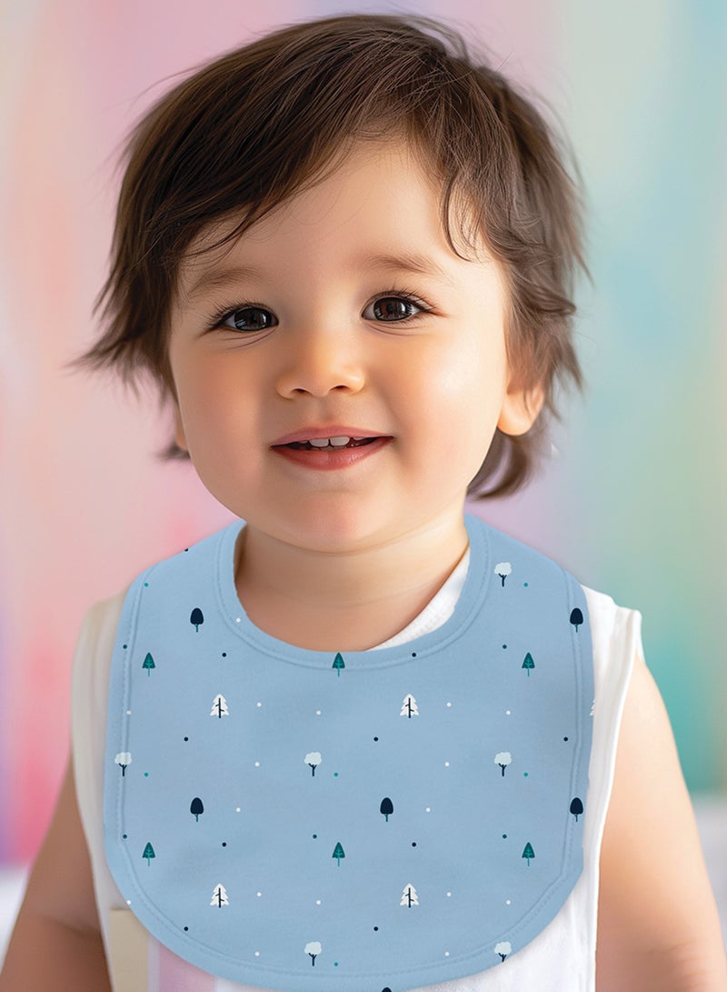 LUAY Unisex 100% Bamboo based Ultra-Soft fabric Bibs witrh Digital Print_Powder Blue - Image 1