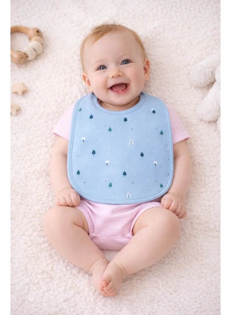 LUAY Unisex 100% Bamboo based Ultra-Soft fabric Bibs witrh Digital Print_Powder Blue