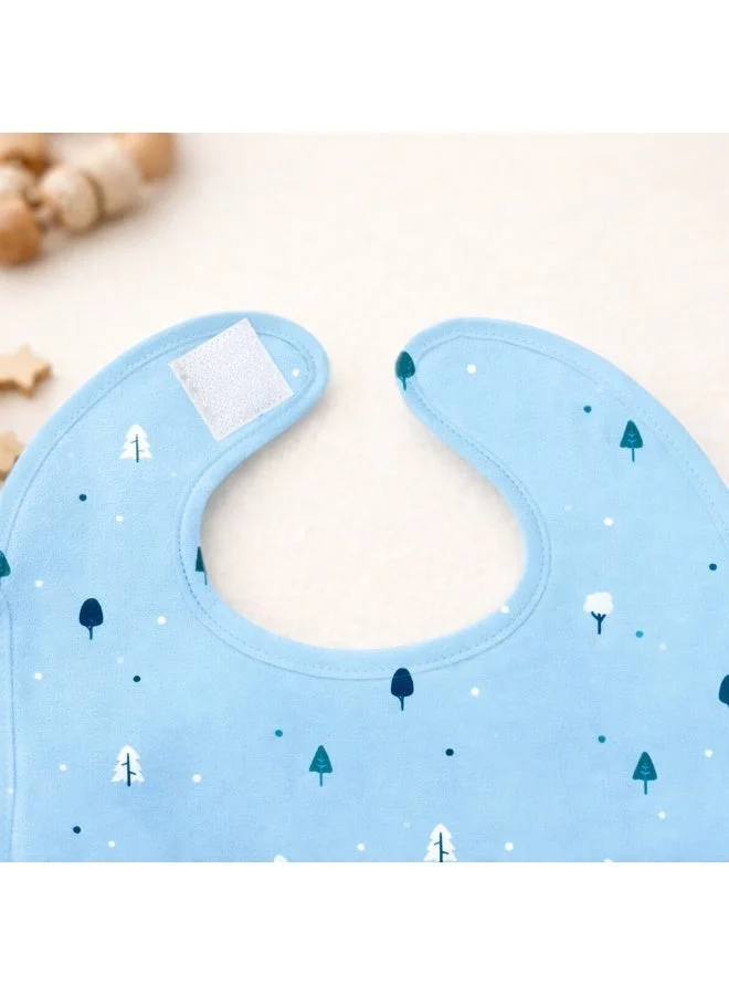 Luay Blue Unisex 100% Bamboo based Ultra-Soft fabric Bibs witrh Digital Print_Powder Blue  | Best Price UAE