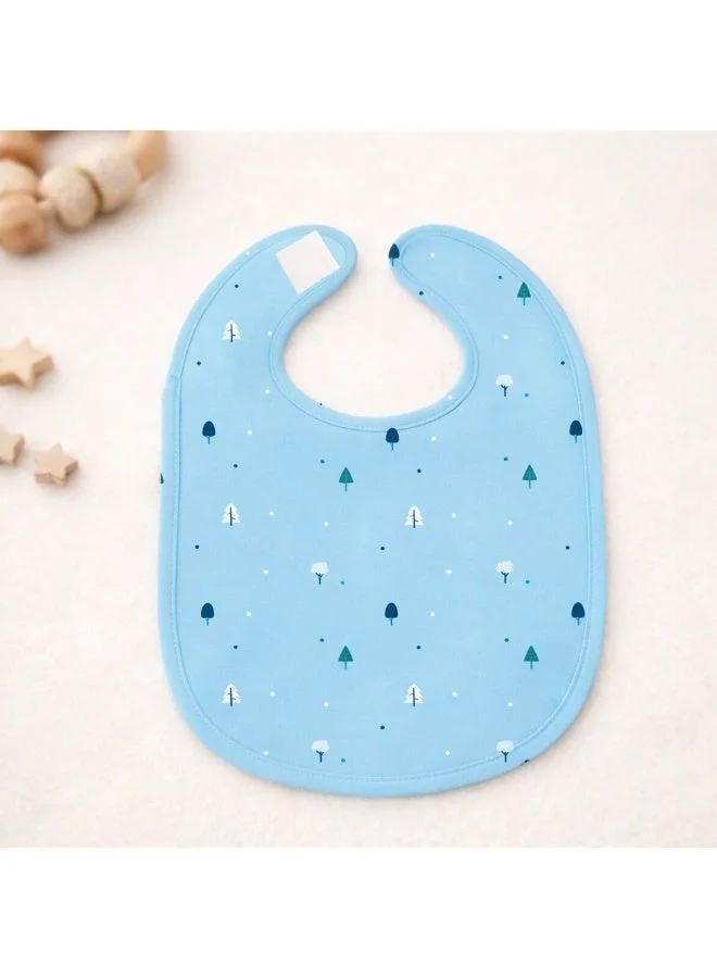 Luay Blue Unisex 100% Bamboo based Ultra-Soft fabric Bibs witrh Digital Print_Powder Blue  | Best Price UAE