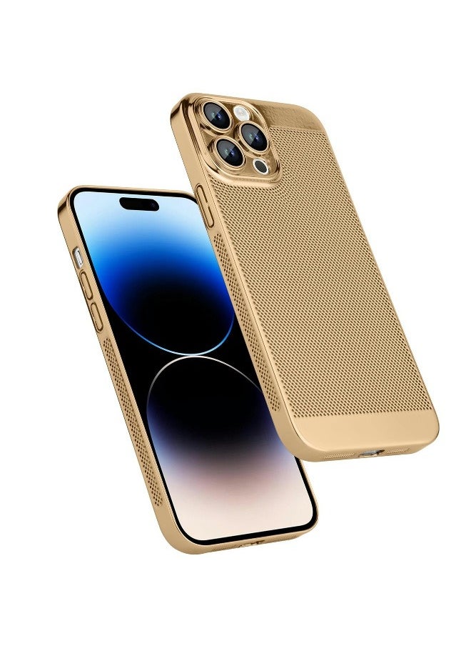 ShebSheb Electroplating Heat Dissipation Phone Case for iPhone 15 Pro Max, New Heat Dissipation Plating Fine Hole Protector for iPhone Case, Crystal Lens Film Coating Phone Case  - Image 1
