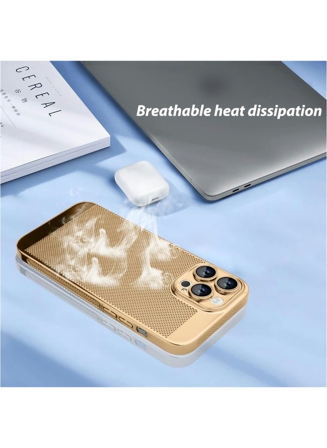 ShebSheb Electroplating Heat Dissipation Phone Case for iPhone 15 Pro Max, New Heat Dissipation Plating Fine Hole Protector for iPhone Case, Crystal Lens Film Coating Phone Case  - Image 4