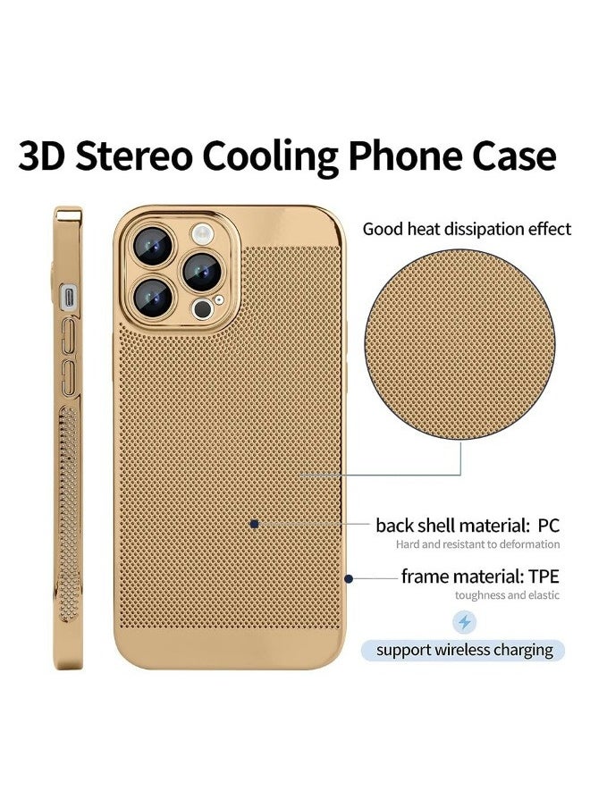 ShebSheb Electroplating Heat Dissipation Phone Case for iPhone 15 Pro Max, New Heat Dissipation Plating Fine Hole Protector for iPhone Case, Crystal Lens Film Coating Phone Case  - Image 2